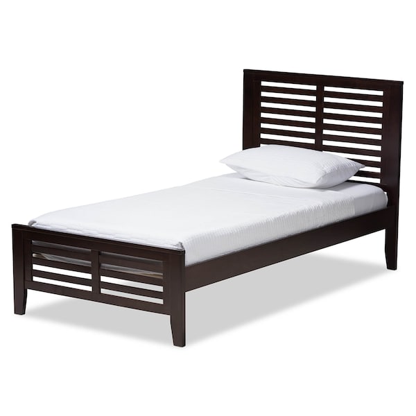 Baxton Studio Sedona Modern Dark Brown-Finished Wood Twin Platform Bed 143-7872 - main